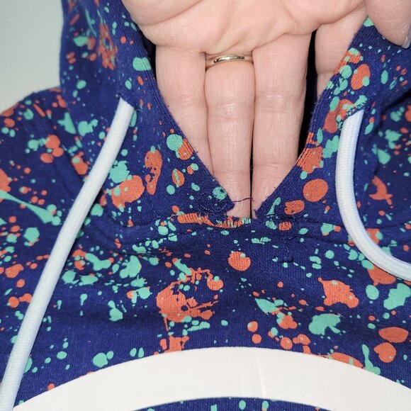 Cropp Progress Hoodie Adult S Blue Splash Paint Skull Crossbones Streetwear Flaw - Picture 10 of 14